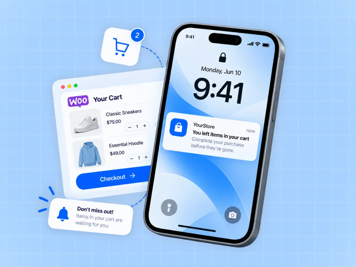 WooCommerce PWA automations: order status updates, abandoned cart and back-in-stock alerts