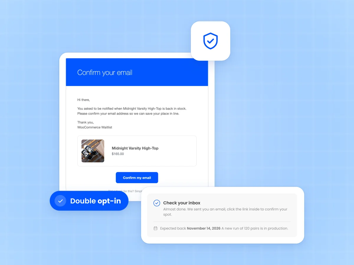 Check your inbox message on the waitlist form beside the double opt-in confirmation email