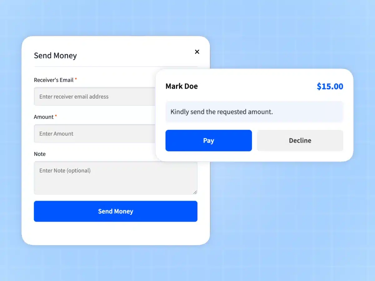 Send and request money between customers in the WooCommerce wallet system