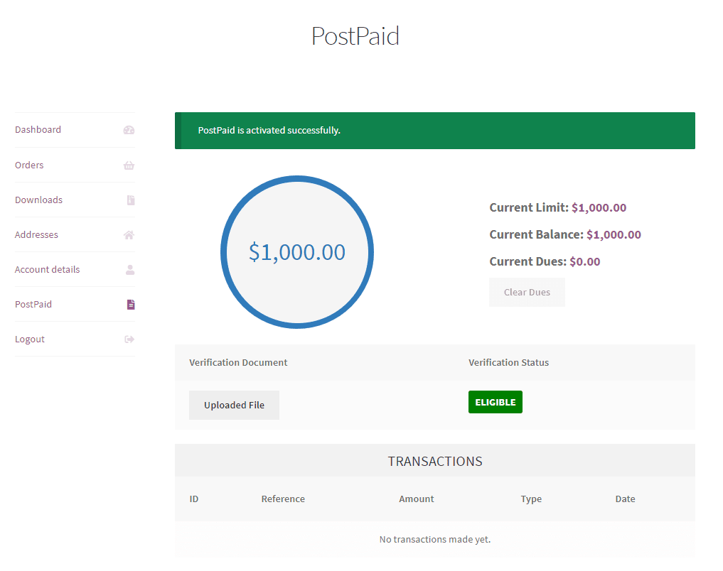 WooCommerce PostPaid - Buy Now Pay Later Activated PostPaid