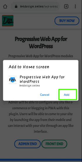 Progressive Web App for WordPress mobile app 2