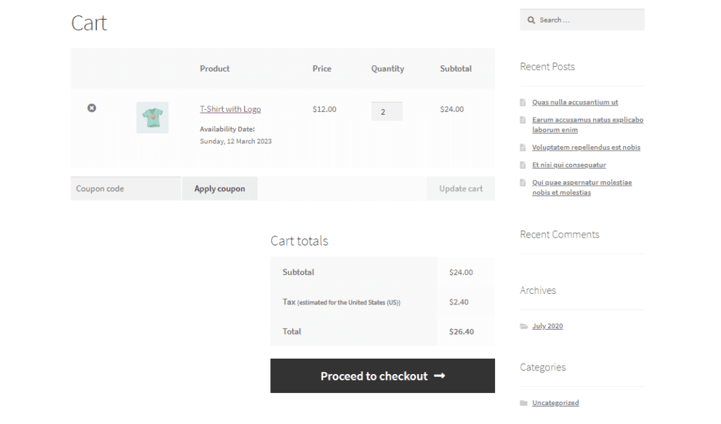 WooCommerce PreOrder - Cart Page