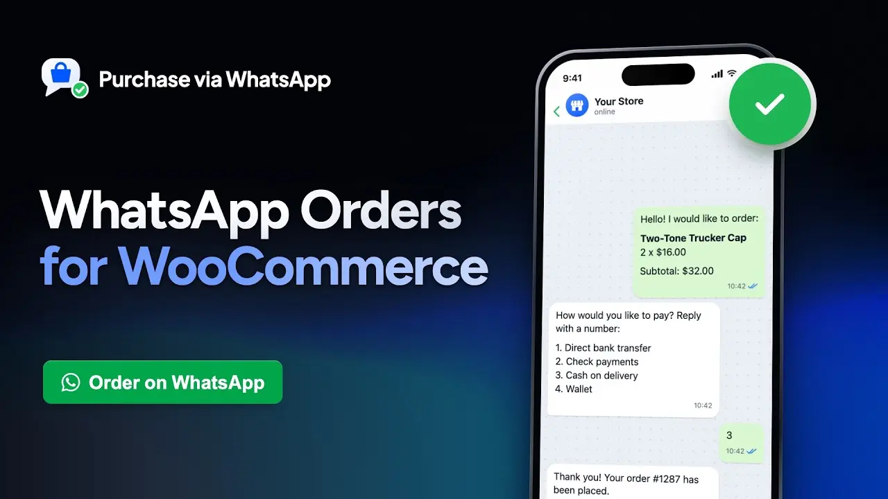 WooCommerce Purchase via WhatsApp
