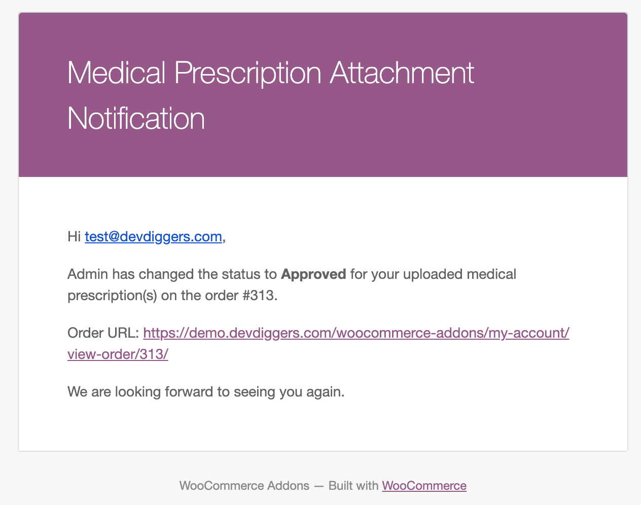 WooCommerce Medical Prescription Attachment Customer Email