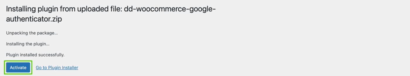 Activate WooCommerce Google Authenticator plugin