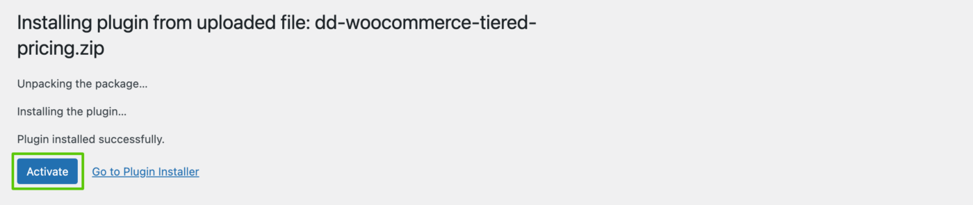Activate WooCommerce Tiered Pricing plugin