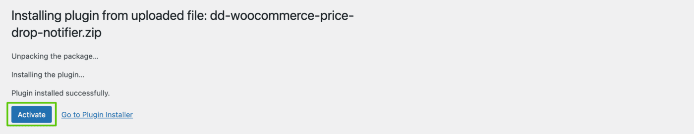 Activate WooCommerce Price Drop Notifier plugin