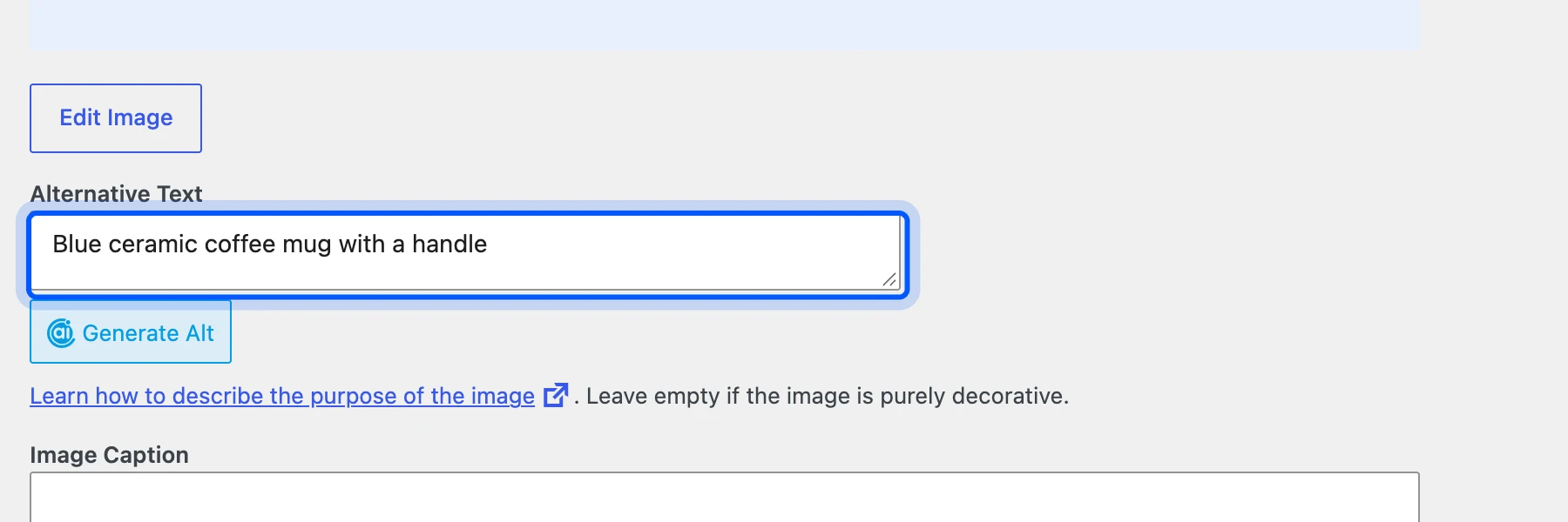 WooCommerce product image alt text field in the media library