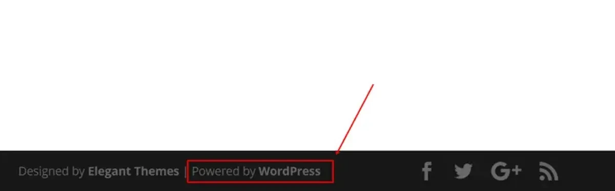 Powered by WordPress Credits in the Footer