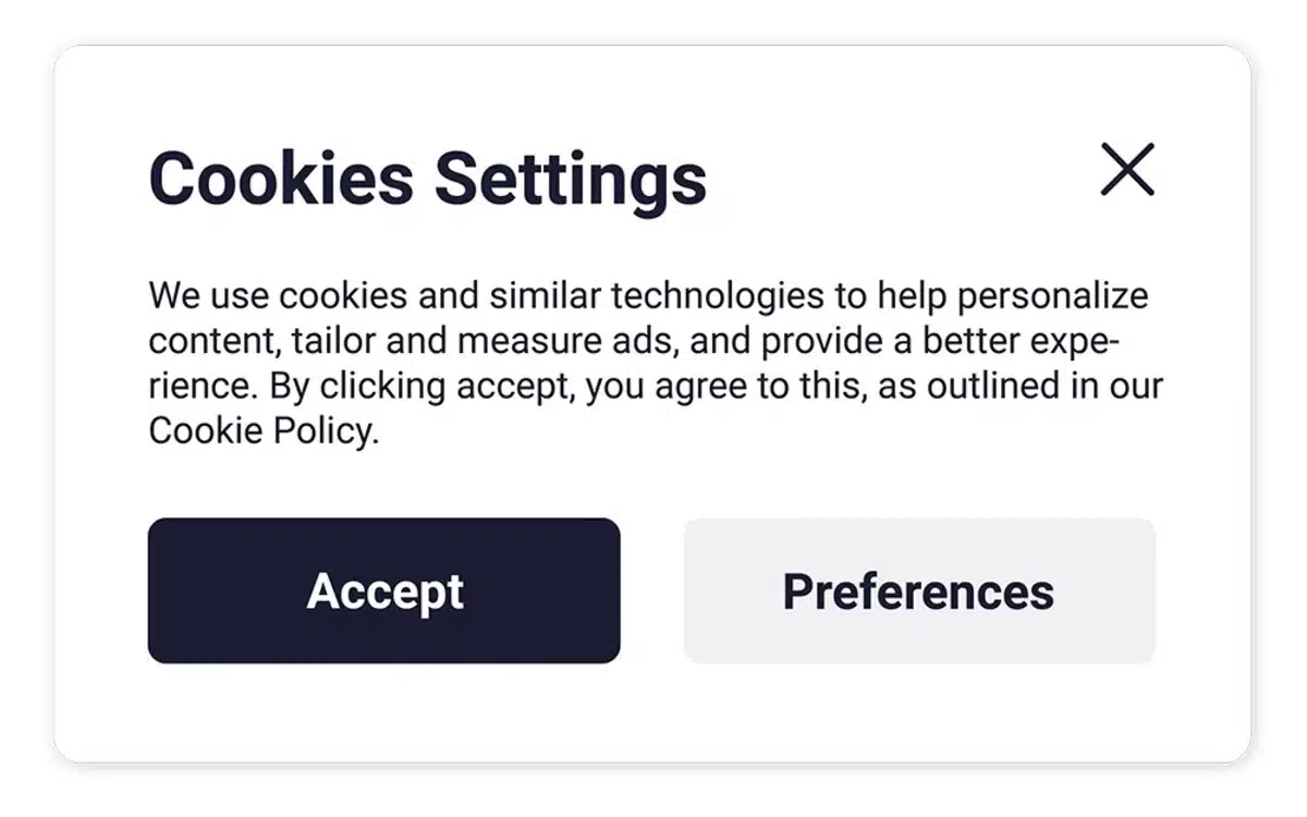Obtain User Consent for the Use of Tracking Cookies