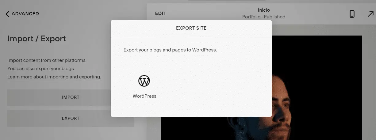 Export content to WordPress