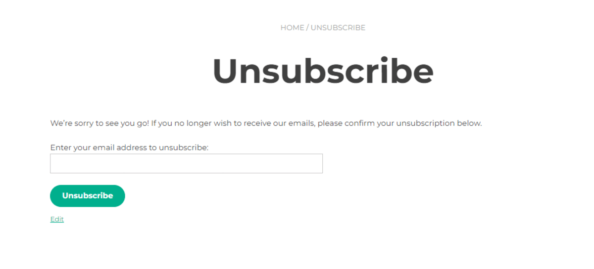 a Simple Unsubscribe Form