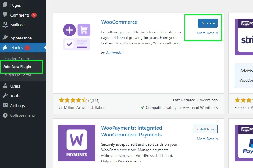 Reinstall WooCommerce