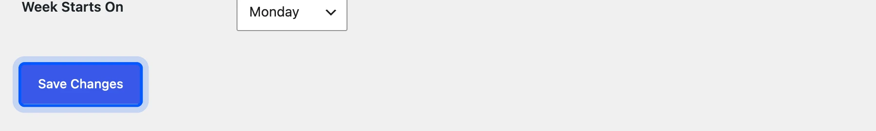 Save Changes button on the WordPress General Settings screen