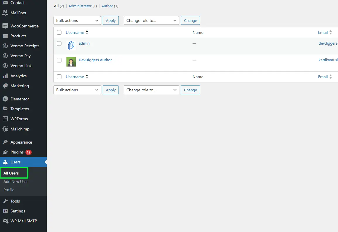 Role and Permission Settings