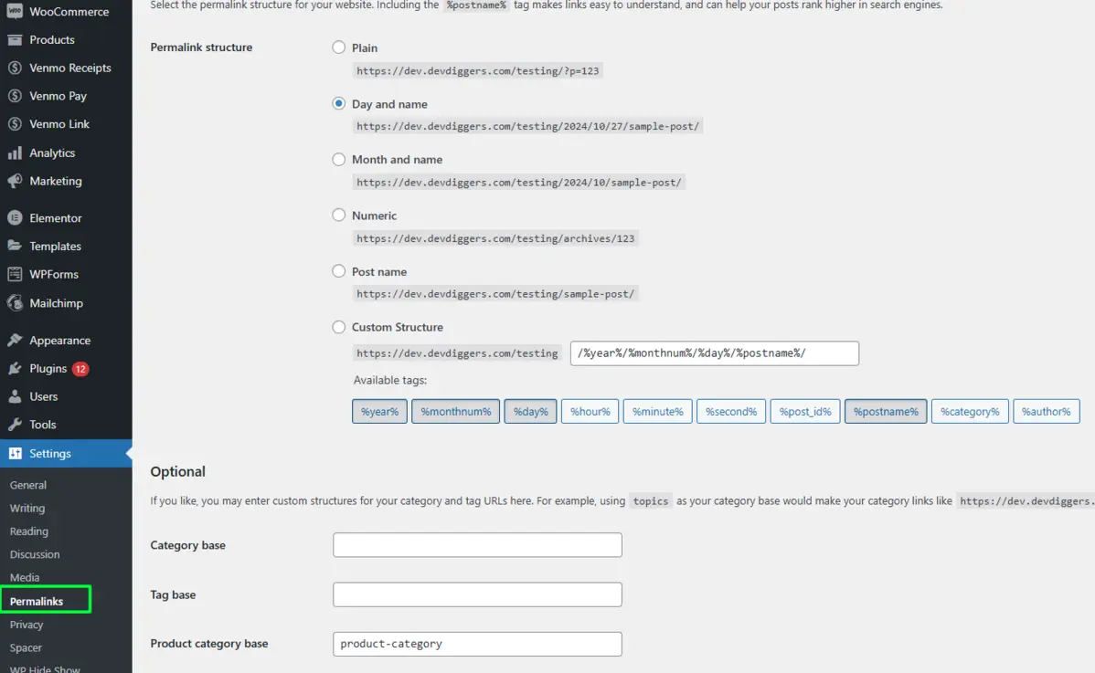 Types of WordPress Permalink Structures