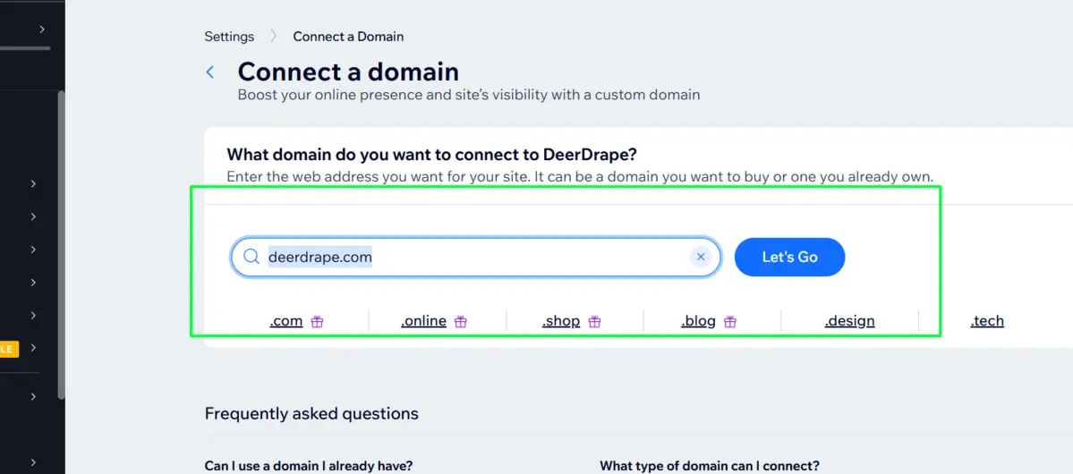 Connect Your New Domain