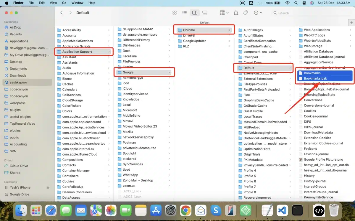 Accessing Bookmarks on Mac