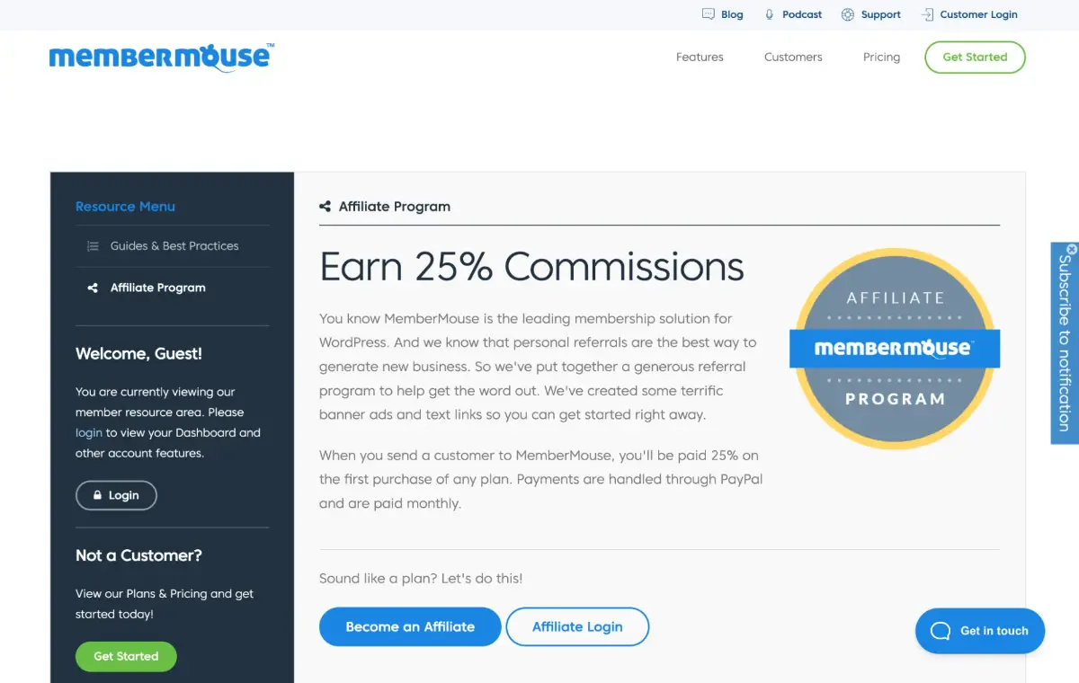 MemberMouse Affiliate Program