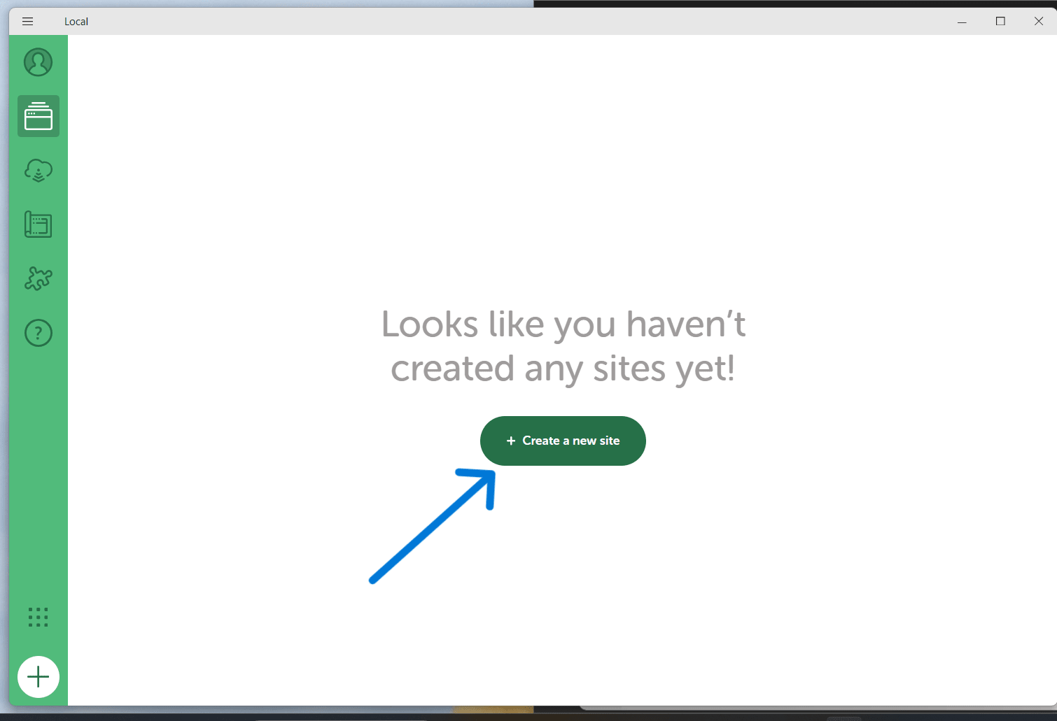 Click on Create a new site