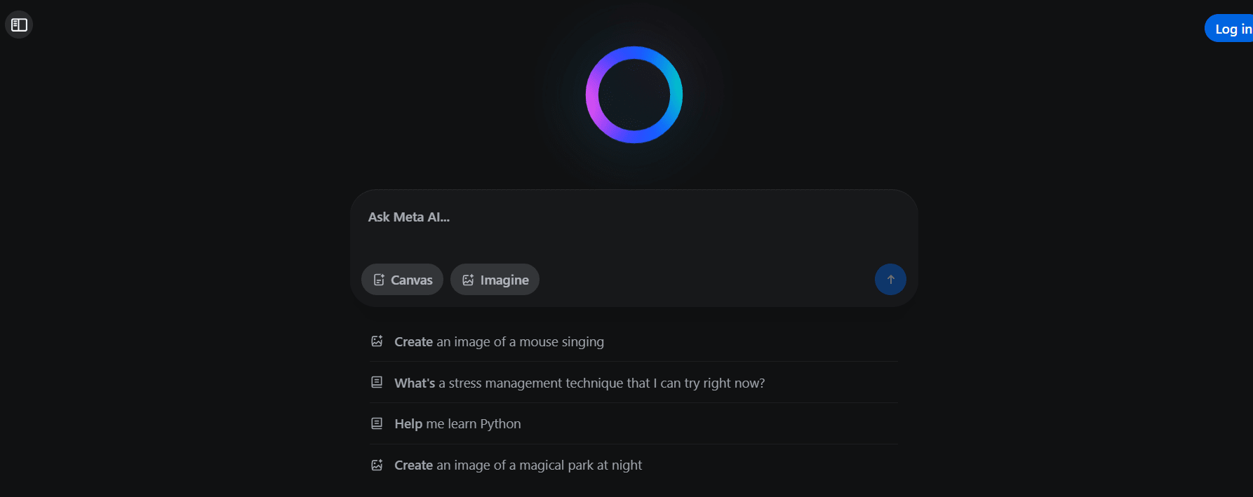 Meta AI assistant inside a messaging app