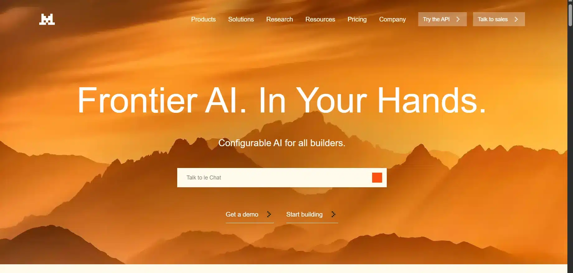 Mistral AI chat assistant from France
