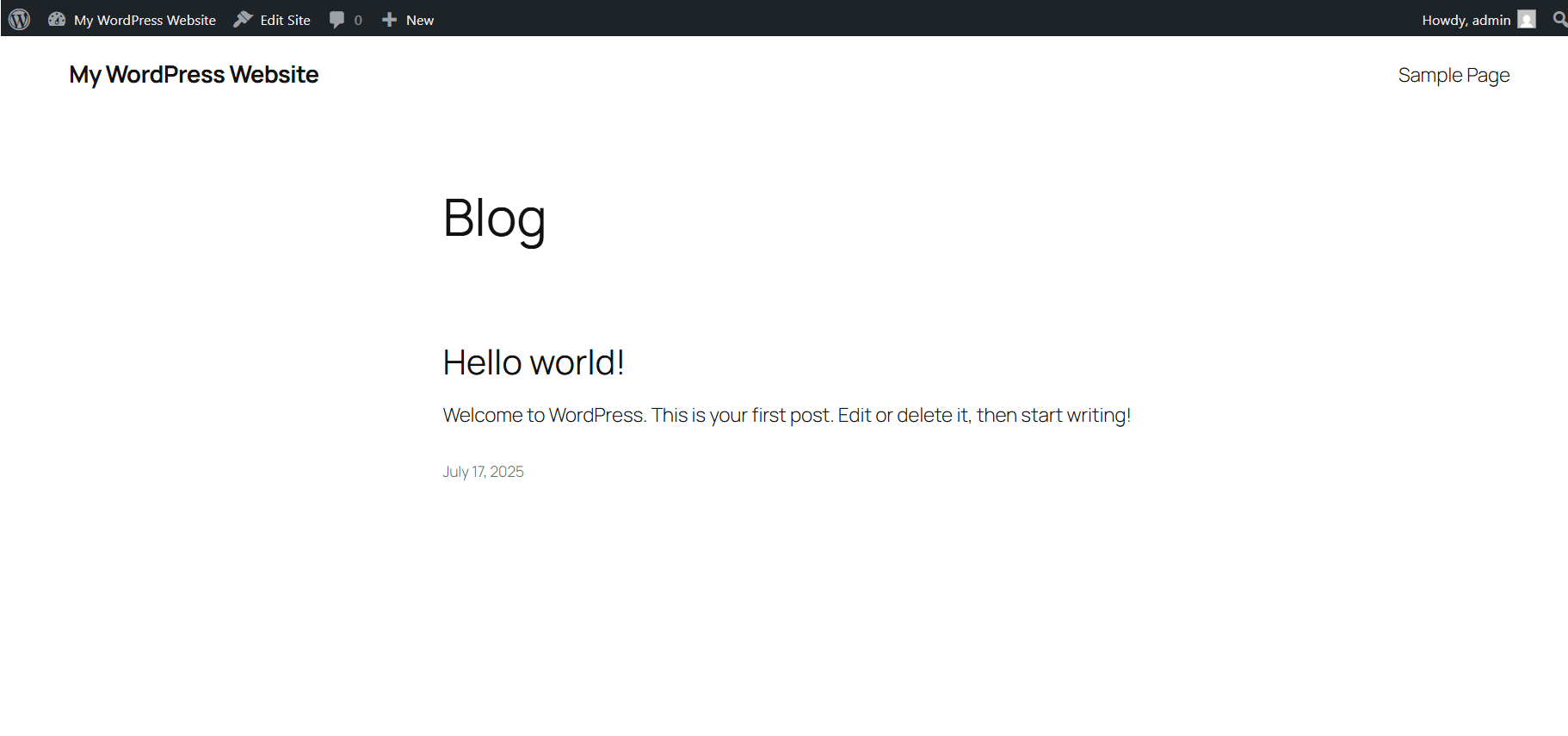 The WordPress Playground will open