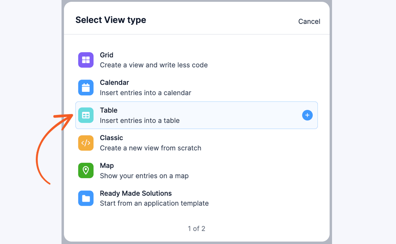 Select View Type