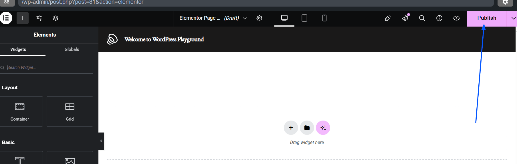 Click Publish