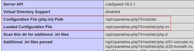 search for loaded configuration file