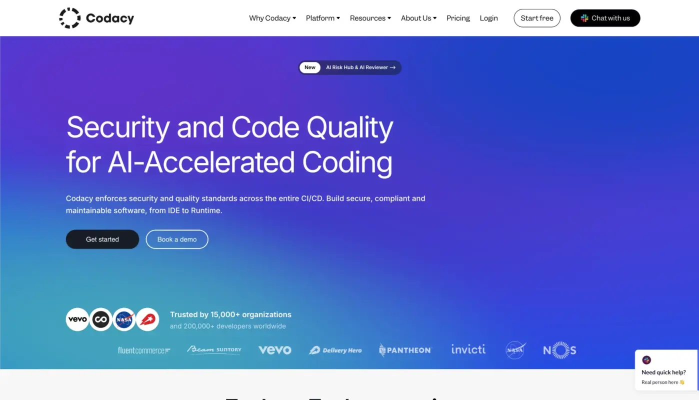 Codacy homepage