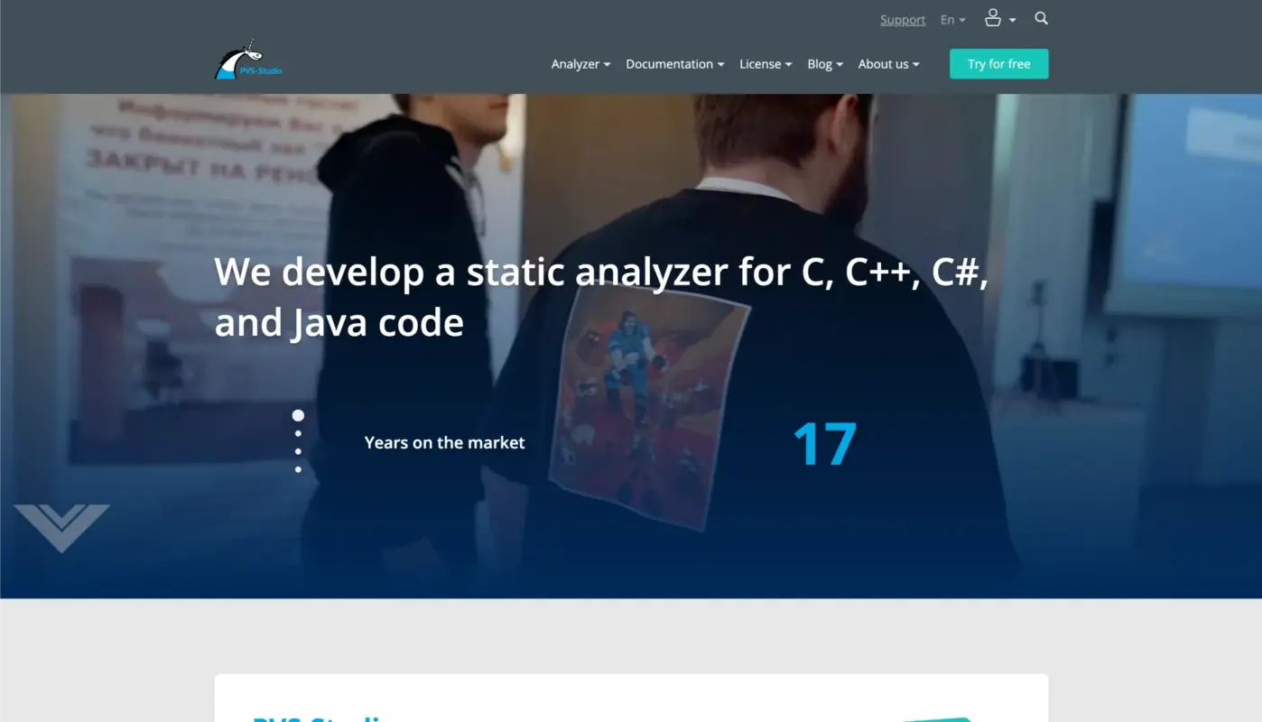 PVS-Studio homepage