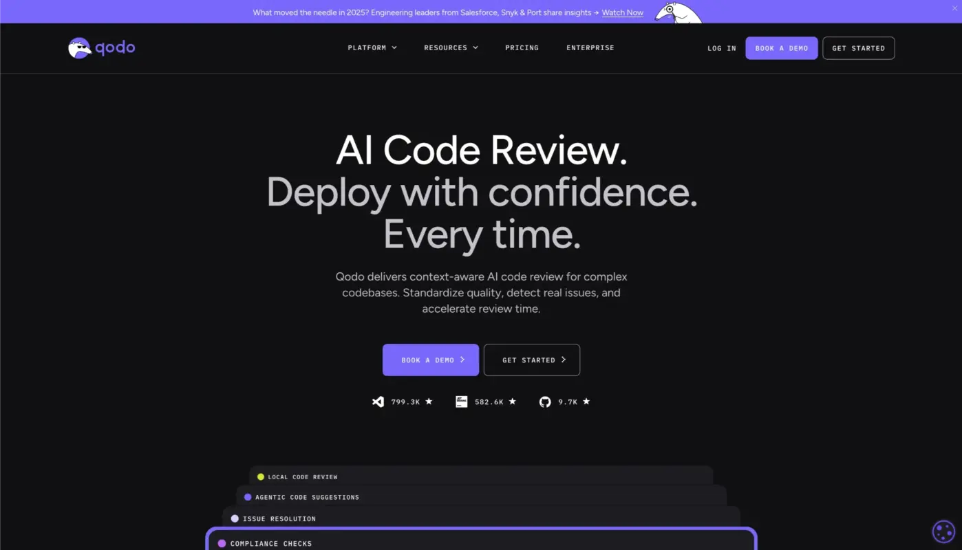 Qodo homepage