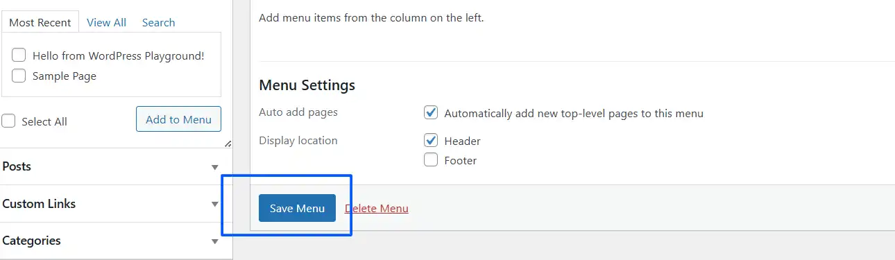 Click on Save Menu
