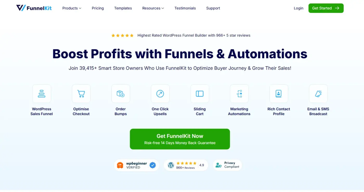 FunnelKit sales funnel and rewards