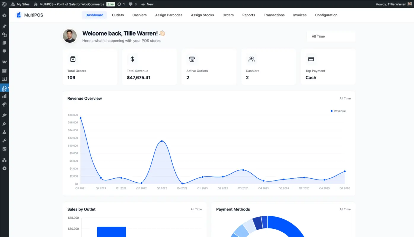 WooCommerce POS dashboard page screenshot
