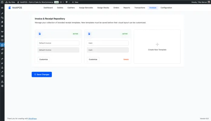 POS for WooCommerce invoices page screenshot