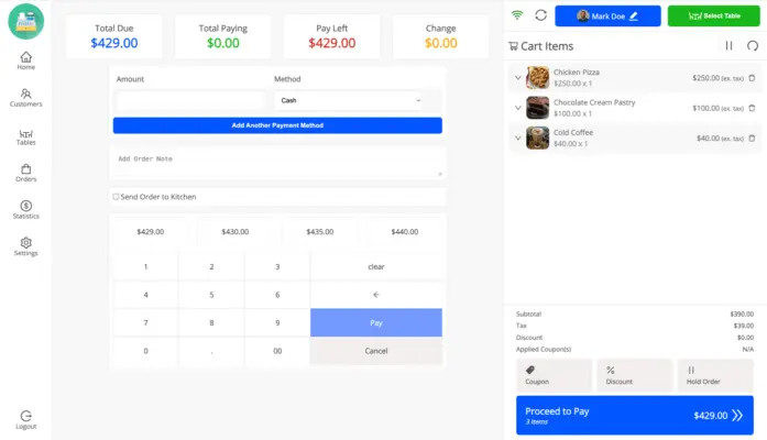 WooCommerce POS pay page screenshot