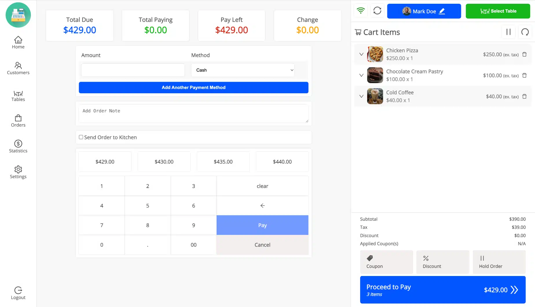WooCommerce POS pay screen screenshot