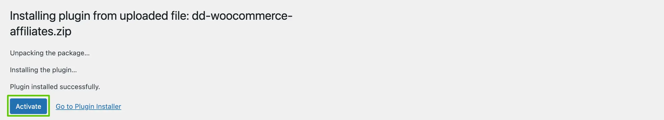 Click on&nbsp;Activate&nbsp;to use the plugin on your website.