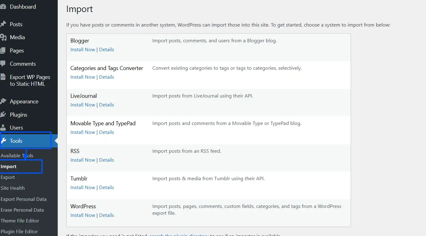 Go to Tools then Import