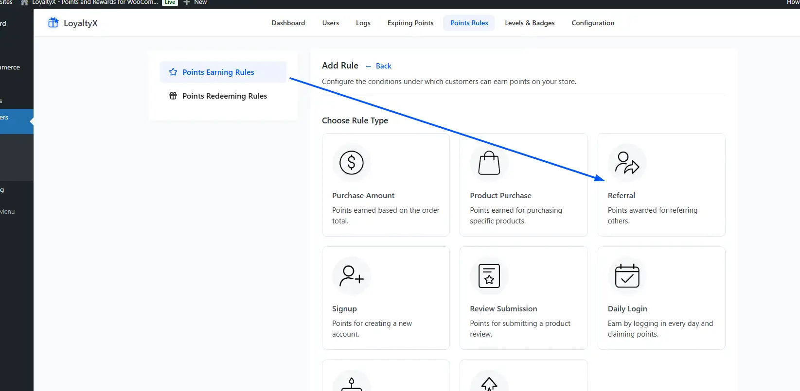 Set Up a Referral Rule