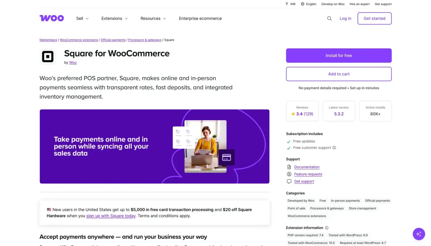 Squarespace for WooCommerce plugin page