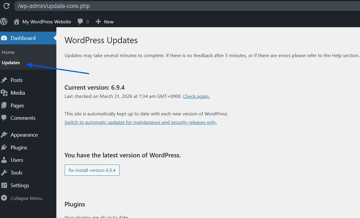 Upgrade to the current version of WordPress