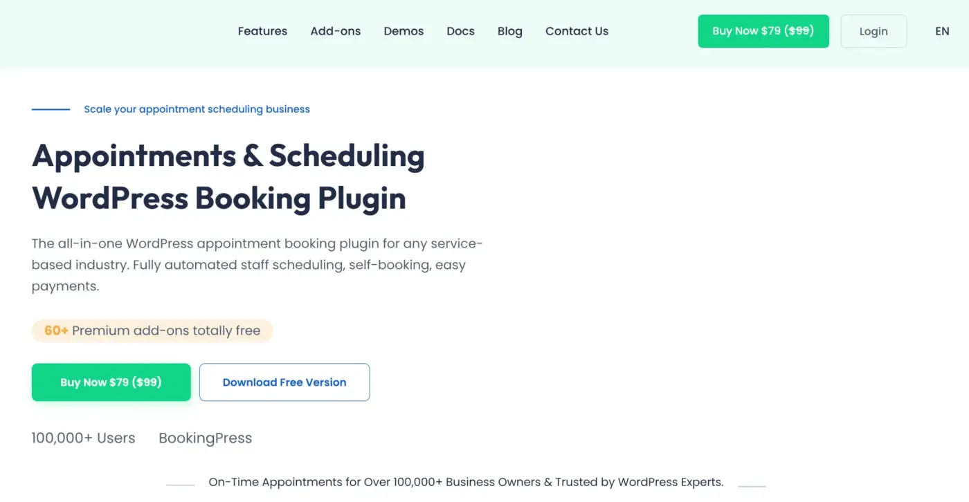 BookingPress Plugin Homepage