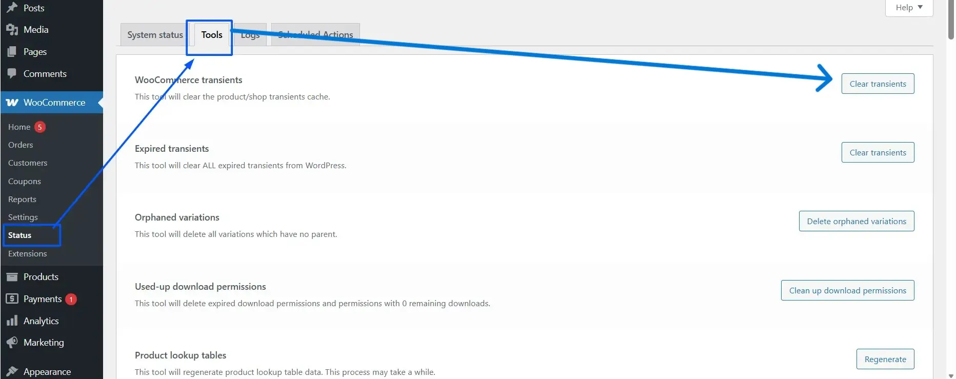 Go to WooCommerce > Status > Tools and click Clear Transients.