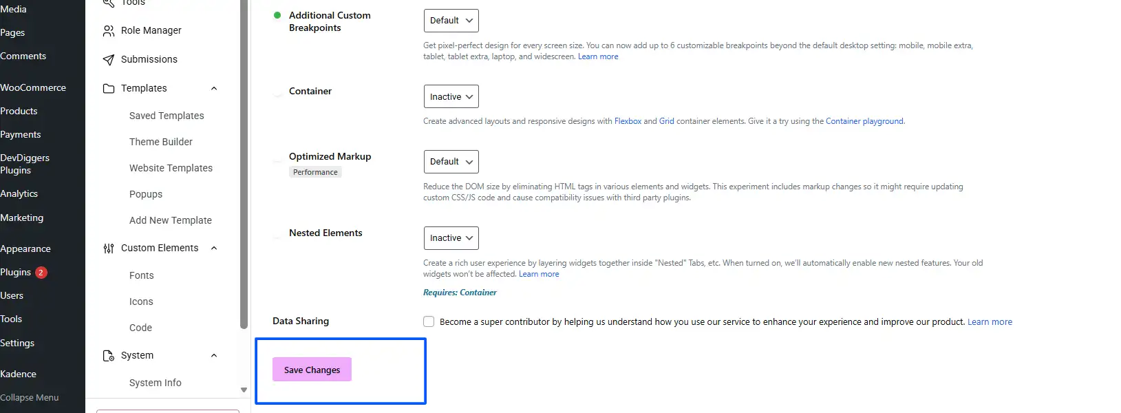 Click Save Changes