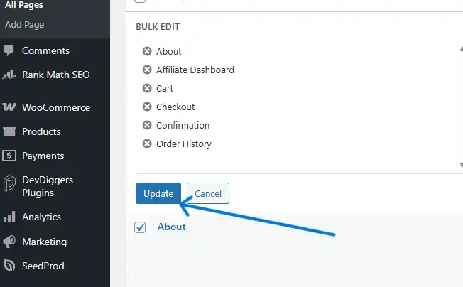 Click Update