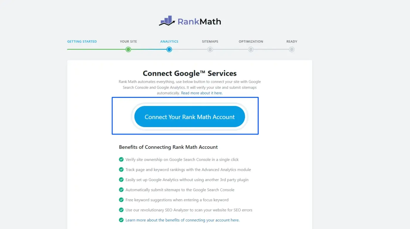 connect rankmath to Google Search Console