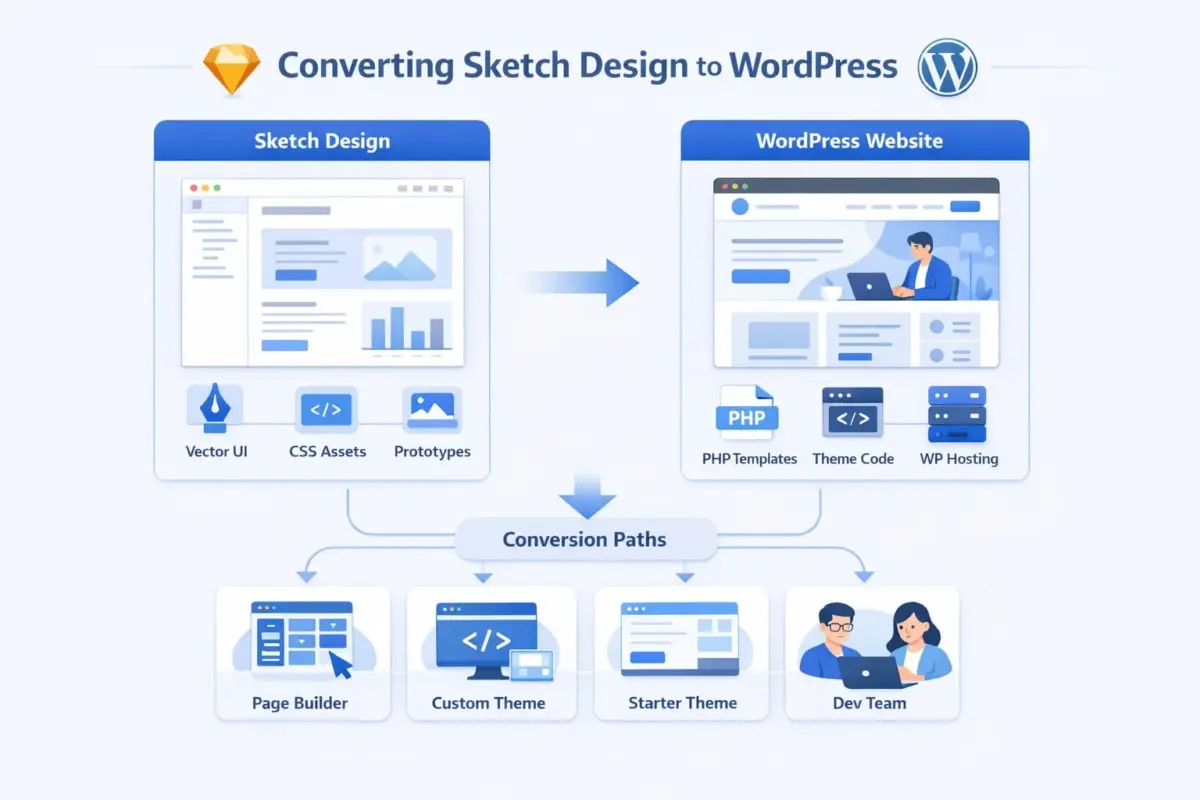 What Does It Mean to Convert a Sketch Design to WordPress?